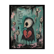 Load image into Gallery viewer, Rolled Poster — Moody Heartbird Art Print with “Some Scars Don’t Fade They Shape” Quote