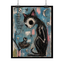 Load image into Gallery viewer, The Bravest Souls Feel the Deepest Things Rolled Poster — Gothic Whimsical Cat Fantasy Wall Art