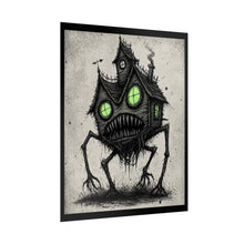 Load image into Gallery viewer, Rolled Poster — Haunted House Monster Art Print (Creepy Green Eyes)