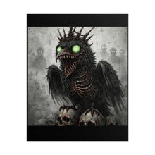 Load image into Gallery viewer, Horror Crow Monster Poster — Glowing Eyes Death Skull Art Print