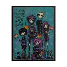 Load image into Gallery viewer, Dark Teal Emo Unity Art Print - "Life Is Better When You Live As Yourself"