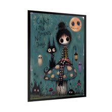 Load image into Gallery viewer, Rolled Poster — Whimsical Girl & Cat Art Print "Collect Little Moments, Not Things"
