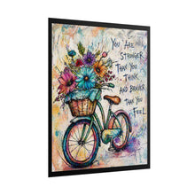 Load image into Gallery viewer, Rolled Poster — Inspirational Bicycle Art Print: "You Are Stronger Than You Think"