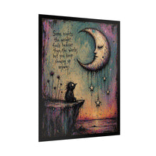 Load image into Gallery viewer, Inspirational Moon & Crow Poster — 'Some nights the weight feels heavier...' Rolled Art Print