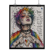 Load image into Gallery viewer, "Refusing To Be Ashamed" Pride Wall Art | Heart Hands Sketch Poster