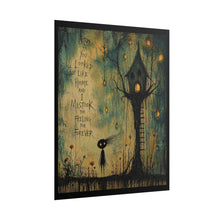 Load image into Gallery viewer, Rolled Poster — Whimsical Treehouse Art Print with Quote “You Looked Like Home and I Mistook the Feeling for Forever”