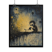 Load image into Gallery viewer, Rolled Poster — Moody Night Garden Illustration with Quote ‘We Are Not Defined by Our Mistakes’
