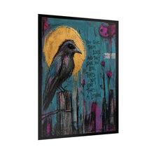 Load image into Gallery viewer, Crow Raven Art Poster - "You Give Them 100%" Inspirational Gothic Wall Art