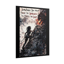 Load image into Gallery viewer, Rolled Poster - "Face the Darkness to Reach the Light" Motivational Fantasy Art Print