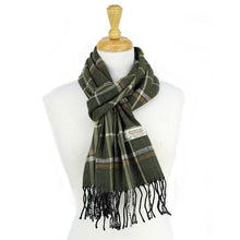 Load image into Gallery viewer, Plaid Cashmere Feel Scarf 12-pack Olive