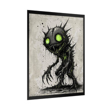 Load image into Gallery viewer, Horror Creature Poster — Neon-Eyed Monster Rolled Art Print