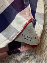Load image into Gallery viewer, Ted Baker Shirt Adult 3 Medium Red Navy Checkered Button Up Collared Casual Mens
