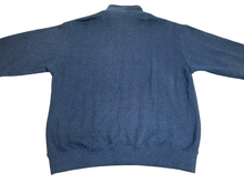 Load image into Gallery viewer, Orvis Sweater Adult Large Cobalt Blue 1/4 Zip High Neck Mock Wool Blend Mens