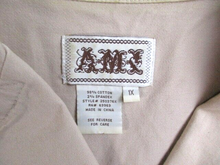 Load image into Gallery viewer, AMX Shirt Womens 1X Button Front Spandex Ruffle Trim Collared Pockets Ladies