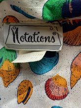 Load image into Gallery viewer, VTG Notations Shirt Womens Medium AOP Seashells Seashellcore Beachy Oversized