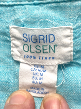 Load image into Gallery viewer, Sigrid Olsen Shirt Womens Medium Blue 100% Linen Oversized Loose Casual Ladies