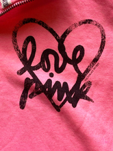 Load image into Gallery viewer, Victorias Secret Sweatshirt Womens Medium Pink 1/4 Zip Script Love Pullover Lady
