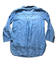 Load image into Gallery viewer, Anthropologie Cloth & Stone Shirt Womens Small Blue Hi low Chambray Denim Tunic