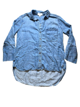 Load image into Gallery viewer, Anthropologie Cloth & Stone Shirt Womens Small Blue Hi low Chambray Denim Tunic