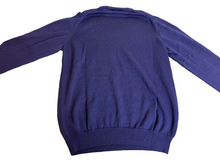 Load image into Gallery viewer, Lacoste Sweater Adult 4 (Medium) Navy Blue V-Neck Preppy Alligator Logo Mens