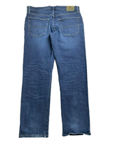 Load image into Gallery viewer, Lucky Brand Jeans Adult 36x30 Blue Flat Front Straight Leg Whiskered Denim Mens