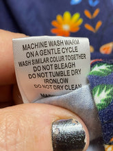 Load image into Gallery viewer, Reborn Shirt Womens 2X Navy Blue AOP Flower Boho Hippie Rayon Spandex Plus Lady