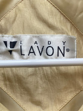 Load image into Gallery viewer, VTG Lady Lavon Jacket Womens Small Cornsilk Nylon Zip Up Shoulder Pads Oversized