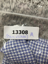 Load image into Gallery viewer, ZARA Shirt Adult Large Blue White Gingham Checkered Button Up Collared Camp Mens