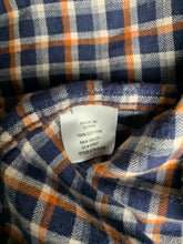 Load image into Gallery viewer, Johnston & Murphy Shirt Adult Small Navy Orange Flannel Button Up Casual Mens