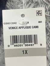Load image into Gallery viewer, Cuddl Duds Shirt Womens 1X Black Tank Venice Applique Softwear Nylon Plus NWT