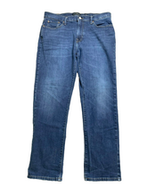 Load image into Gallery viewer, Lucky Brand Jeans Adult 36x30 Blue Flat Front Straight Leg Whiskered Denim Mens