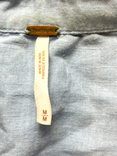 Load image into Gallery viewer, Free People Shirt Womens Medium Light Blue Oversized Linen Collared Buttons Boxy
