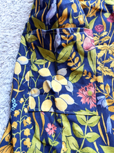 Load image into Gallery viewer, Dungaree Dress Womens 4X AOP Flower Garden Navy Overalls Bib Plus Ladies