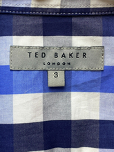 Load image into Gallery viewer, Ted Baker Shirt Adult 3 Medium Red Navy Checkered Button Up Collared Casual Mens