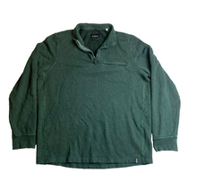 Load image into Gallery viewer, Prana Sweatshirt Adult Large Forest Green 1/4 Zip Hemp Blend Stretch Tencel Mens
