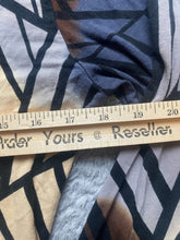 Load image into Gallery viewer, Dunia Shirt Womens Large Blue Brown Geometric Peplum Babydoll Flowy Blouse Rayon