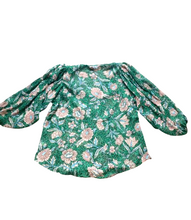 Load image into Gallery viewer, Torrid Shirt Womens 00 Green AOP Flower Hippie Peasant Boho Button Up Plus Lady