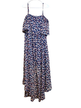 Load image into Gallery viewer, AUW Dress Womens 2X Navy AOP Flower Peasant Boho Lagenlook Maxi Plus Ladies