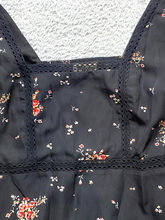 Load image into Gallery viewer, Show Me Your Mumu Dress Womens Medium Black AOP Flower Boho Eyelet Smocked