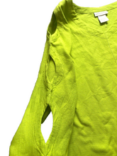 Load image into Gallery viewer, Soft Surroundings Shirt Womens Medium Green Boxy Gauzy Blouse Cut Out Ladies