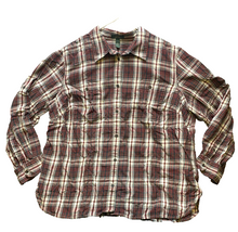 Load image into Gallery viewer, Lauren Ralph Lauren Shirt Womens 2X Red Brown Plaid Button Up Flannel Jeans Co.