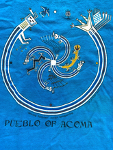 Load image into Gallery viewer, VTG Pueblo Of Acoma Shirt Adult Large Navajo Whirling Rainbows Single Stitch 80s