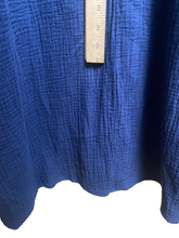 Load image into Gallery viewer, Suzanne Betro Dress Womens 4X Blue Gauzy Embroidered Boho Grandmacore Plus Lady