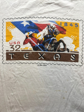 Load image into Gallery viewer, VTG USA Texas Shirt Adult Large Single Stitch USPS 1845 Commemorative Stamp 90s