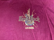 Load image into Gallery viewer, Hard Rock Shirt Adult Large Maroon Gatlinburg Lightning Guitar Streetwear Mens
