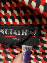 Load image into Gallery viewer, Notations Shirt Womens 36/16W 1X Red Black Button Up AOP Geometric Plus Ladies
