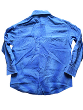 Load image into Gallery viewer, Bugatchi Uomo Shirt Adult Large Blue Button Up Rayon Blend Pocket Casual Mens