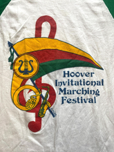 Load image into Gallery viewer, VTG Hoover Marching Festival Shirt Adult Small Raglan Single Stitch 70s RARE