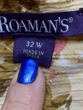 Load image into Gallery viewer, Roaman's Shirt Womens 32W Brown Pink AOP Flower Tunic Boho Hippie Lagenlook Plus