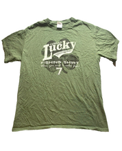 Load image into Gallery viewer, Cabela's Lucky 7 Shirt Adult Medium Green Fishing Outdoors Outfitters Mens